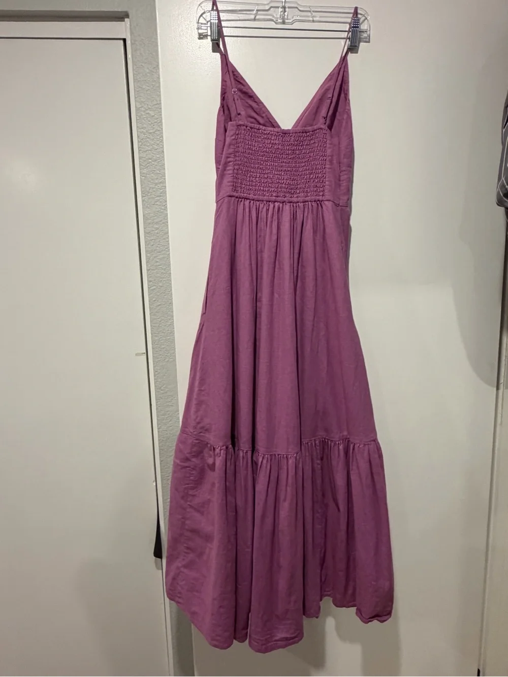 Abercrombie & Fitch Mauve Linen-Cotton Maxi Dress